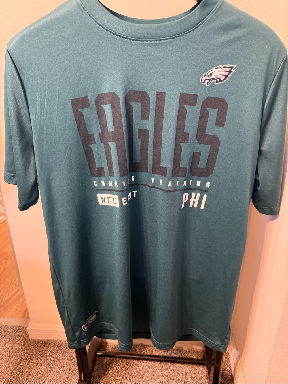 NFL Philadelphia Eagles Team apparel green combine training authentic shirt L